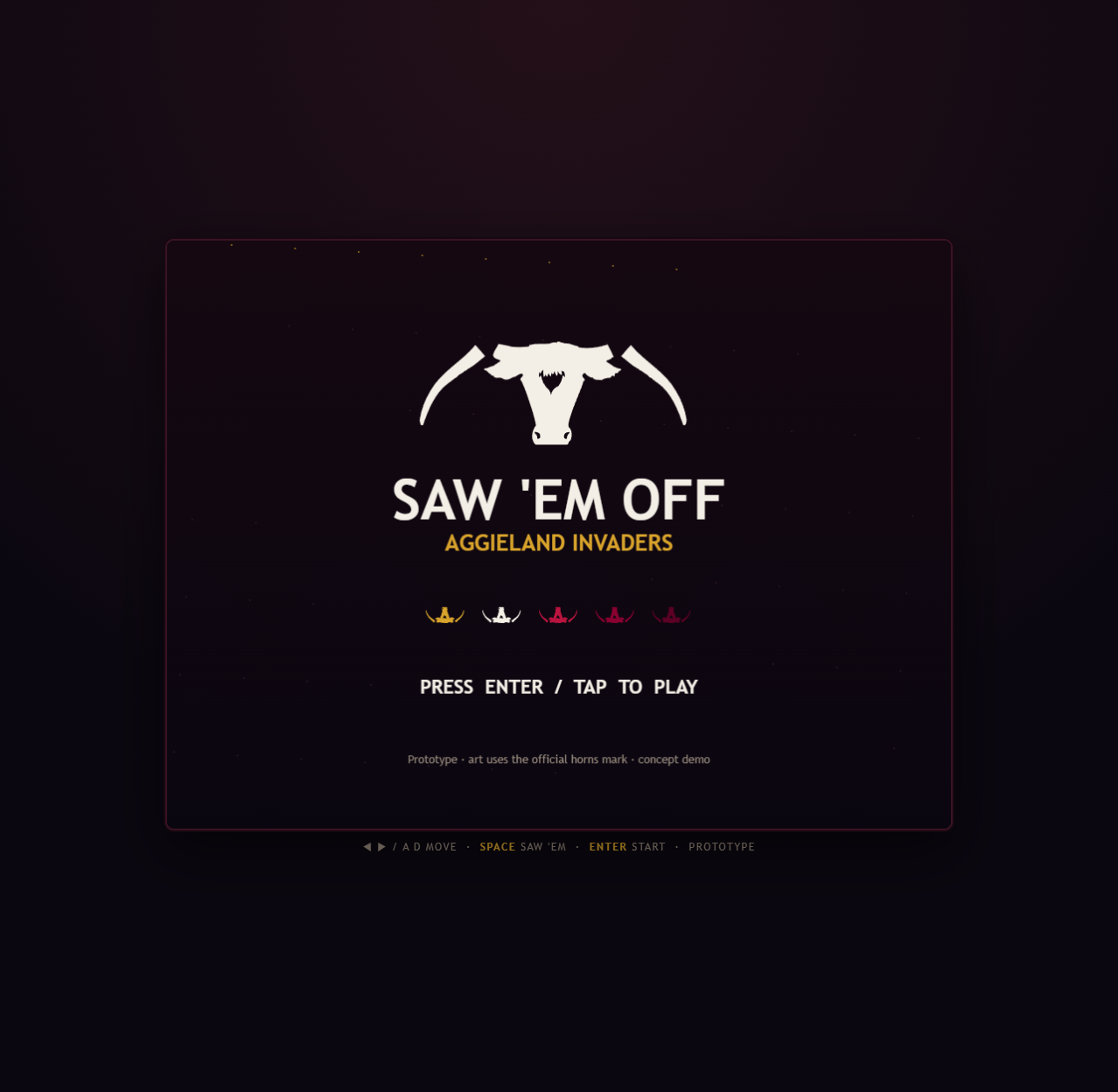 Saw 'Em Off title screen